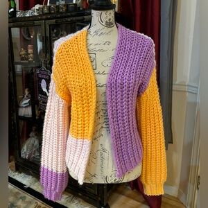 Wild Fable Colorblock Chunky Knit Cardigan Sweater